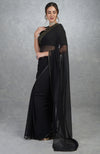 TARA - Black Gold Hand Embroidered Saree & Blouse
