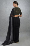 TARA - Black Gold Hand Embroidered Saree & Blouse