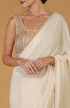 Tara - Champagne Gold Hand Embroidered Saree & Blouse