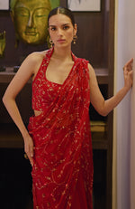 Scarlett Hand Embroidered Draped Saree Set