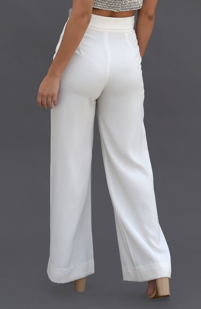 White High-Waisted Pants