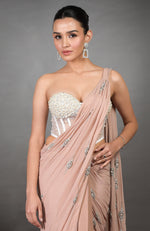 Divinity Hand Embroidered Corset with Metal Chakra Saree