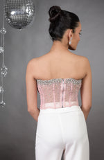 Amor Pink Hand Embroidered Corset