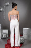 Amor Pink Hand Embroidered Corset with Pants