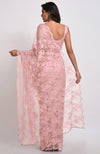 Ballet Slipper Pink French Chantilly Lace Saree Set