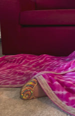 Pink Leheriya Handcrafted Tie Dye & Kashmiri Tilla Sharara Set
