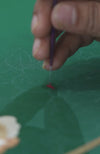 Pre-Order Emerald Green Parsi Gara Hand Embroidered Dupatta
