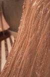LAILA-  Rose Gold Hand Embroidered Lehenga Set With Cape