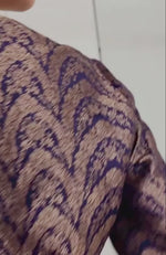 Tara - Ink Blue Hand Embroidered Zardozi Saree & Brocade Blouse