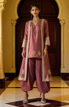 Iolite Silver Embroidered Jacket Dhoti Set