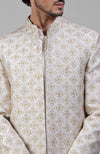 Ivory Gold Embroidered Jacket Set