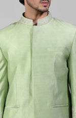 Sage Green Embroidered Jacket Set