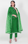 Classic Green Kasab Gota & Sequin Kurta Set With Dupatta