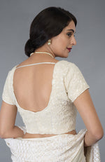 Ivory Pearl Beaded Hand Embroidered Blouse