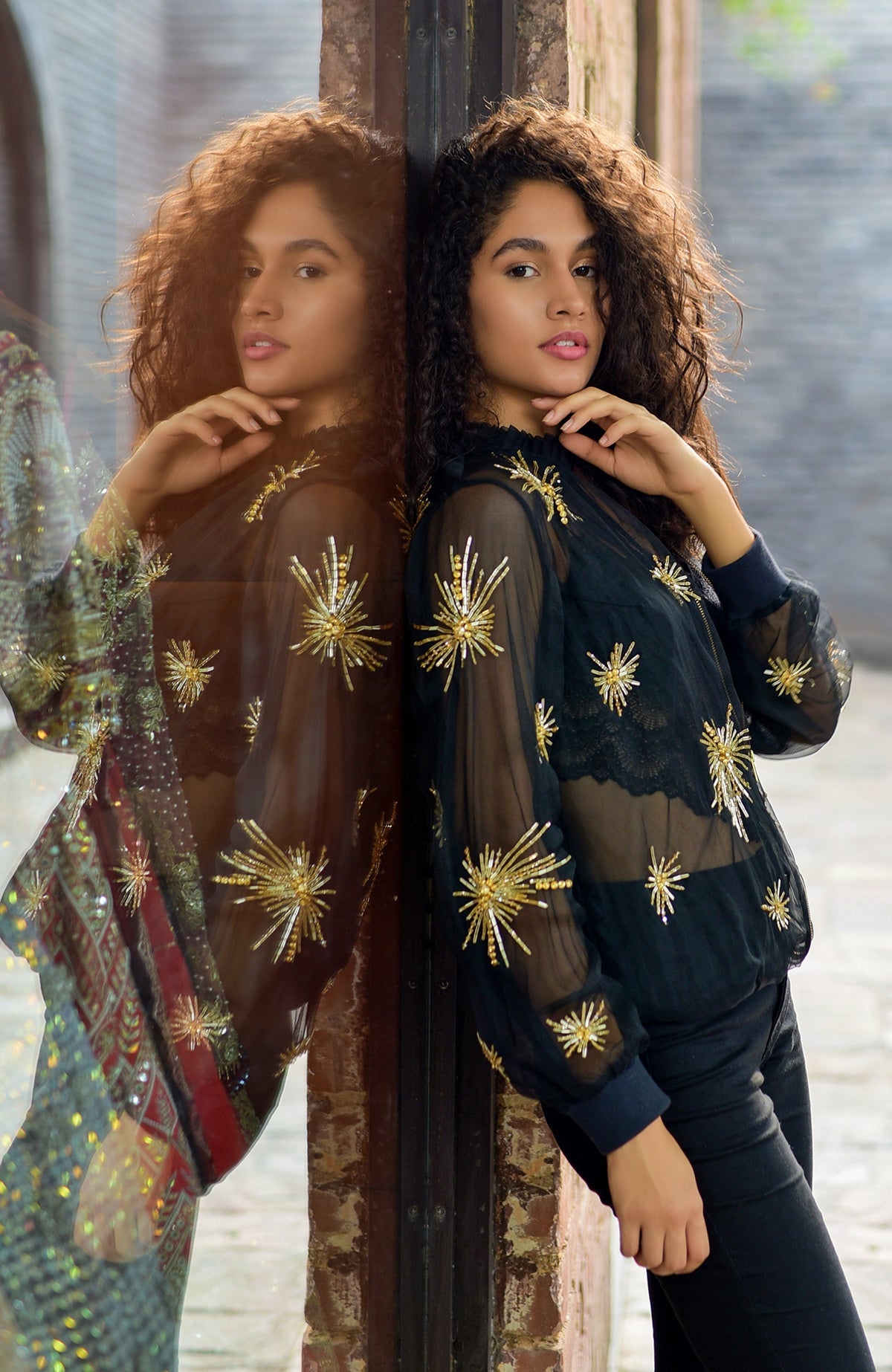 Black Starburst Beads & Sequin Hand Embroidered Jacket – Talking Threads