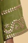 Green Rose Gold Hand Embroidered Kaftan