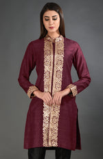 Maroon Gota Patti And Sequins Embroidered Jacket Suit