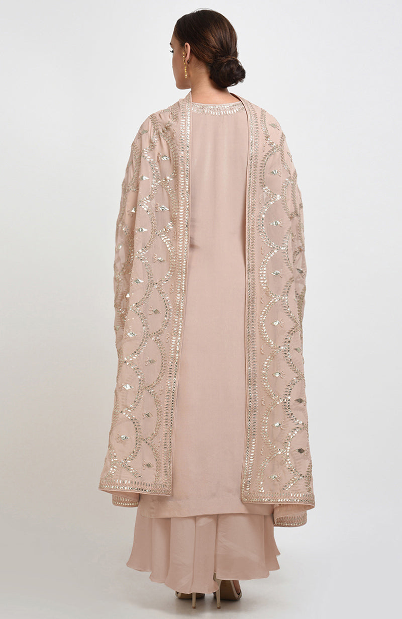 Oyster Pink Gota Patti Hand Embroidered Suit