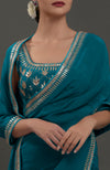 Oceanside Blue Hand Embroidered Gota Patti Blouse