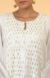 Ivory- Gold Sequin Hand Embroidered Kaftan