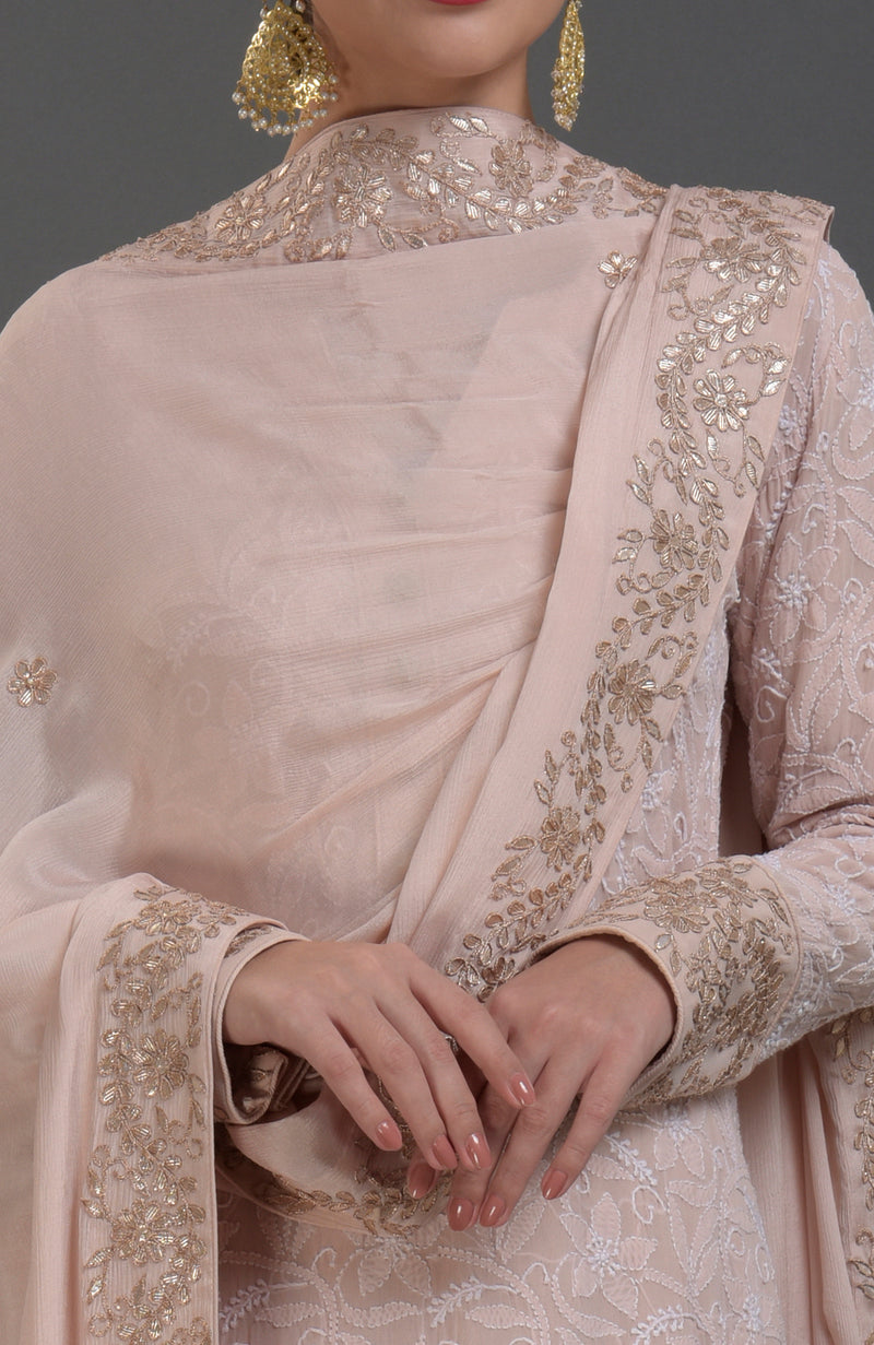 Chikankari & Gota Patti Hand Embroidered Sharara Suit