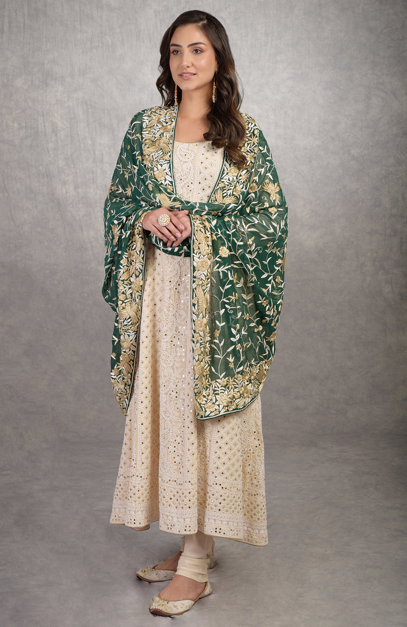 Fragrant Lilac Chikankari & Gota Patti Embroidered Sharara Suit – Talking  Threads