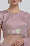 Dusty Rose Sequin Hand Embroidered Saree & Blouse