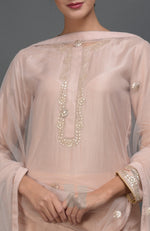 Nude Pink Hand Embroidered Gota Patti Work Suit with Dupatta