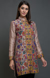 Rosy Brown Kashmir Kani Art Embroidered Jacket