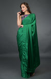 In Full Bloom Emerald Green Saree with Embroidered Blouse
