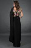 In Full Bloom Black Saree with Floral Embroidered Blouse