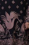 Black-Mauve Parsi Gara Embroidered Tunic
