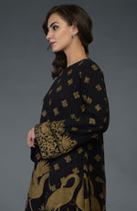 Black-Beige Gold Parsi Embroidered Tunic Suit