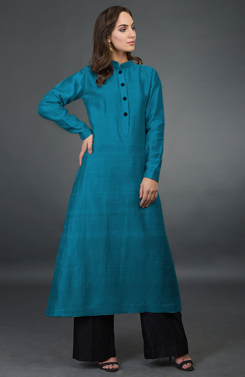 Shop Plain Silk Kurti Designs for Women Online from India's Luxury Designers  2024