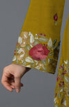 Dijon Mustard Parsi Embroidered Tunic Suit