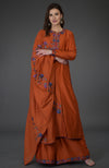 Burnt Orange Kashmir Bagh Inspired Farshi Palazzo Suit
