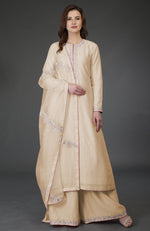 Pressed Rose Resham-Tilla Embroidered Farshi Palazzo Suit