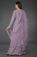 Lavender Resham-Tilla Embroidered Farshi Palazzo Suit
