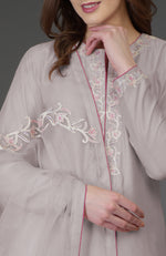 Gull Grey Resham-Tilla Embroidered Farshi Palazzo Suit