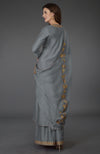 Grey Resham-Tilla Embroidered Farshi Palazzo Suit