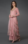 Pearl Pink Gota Patti Work Farshi Palazzo Suit