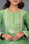 Green Gota Patti Pearl Beads & Sequin Work Sharara Suit