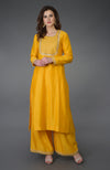 Sunglow Yellow Gota Sequin & Pearl Beads Farshi Palazzo Suit