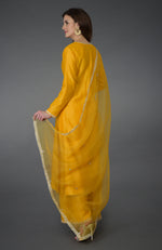 Sunglow Yellow Zardozi and Crystal Work Farshi Palazzo Suit