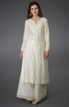 Ivory Gota Sequin and Mirror Work Farshi Palazzo Suit