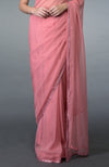 Pressed Rose Sequin & Beads Work Saree with Blouse