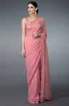 Pressed Rose Sequin & Beads Work Saree with Blouse