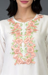 Ivory Resham Sequin & Beads Embroidered Long Tunic Kurta