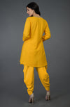 Sunglow Yellow Gota Sequin & Pearl Beads Dhoti Pants Suit