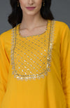 Sunglow Yellow Gota Sequin & Pearl Beads Kurta Set